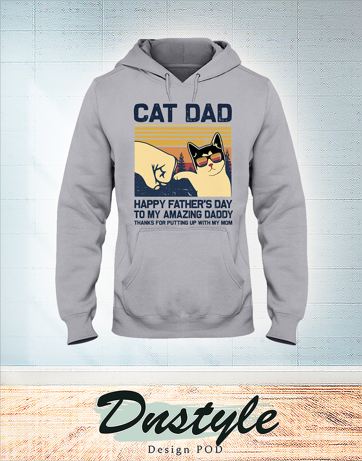 Vintage Cat dad happy father's day to amazing daddy shirt