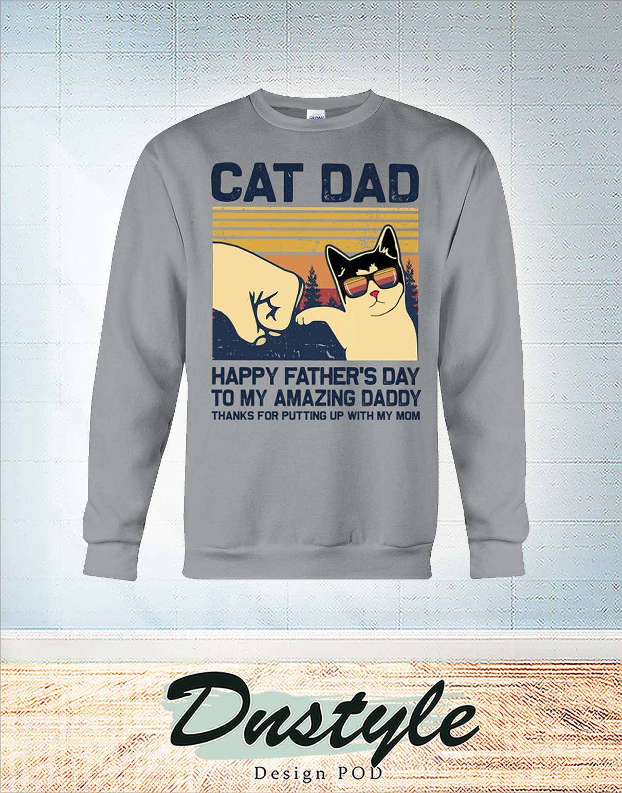 Vintage Cat dad happy father's day to amazing daddy sweatshirt