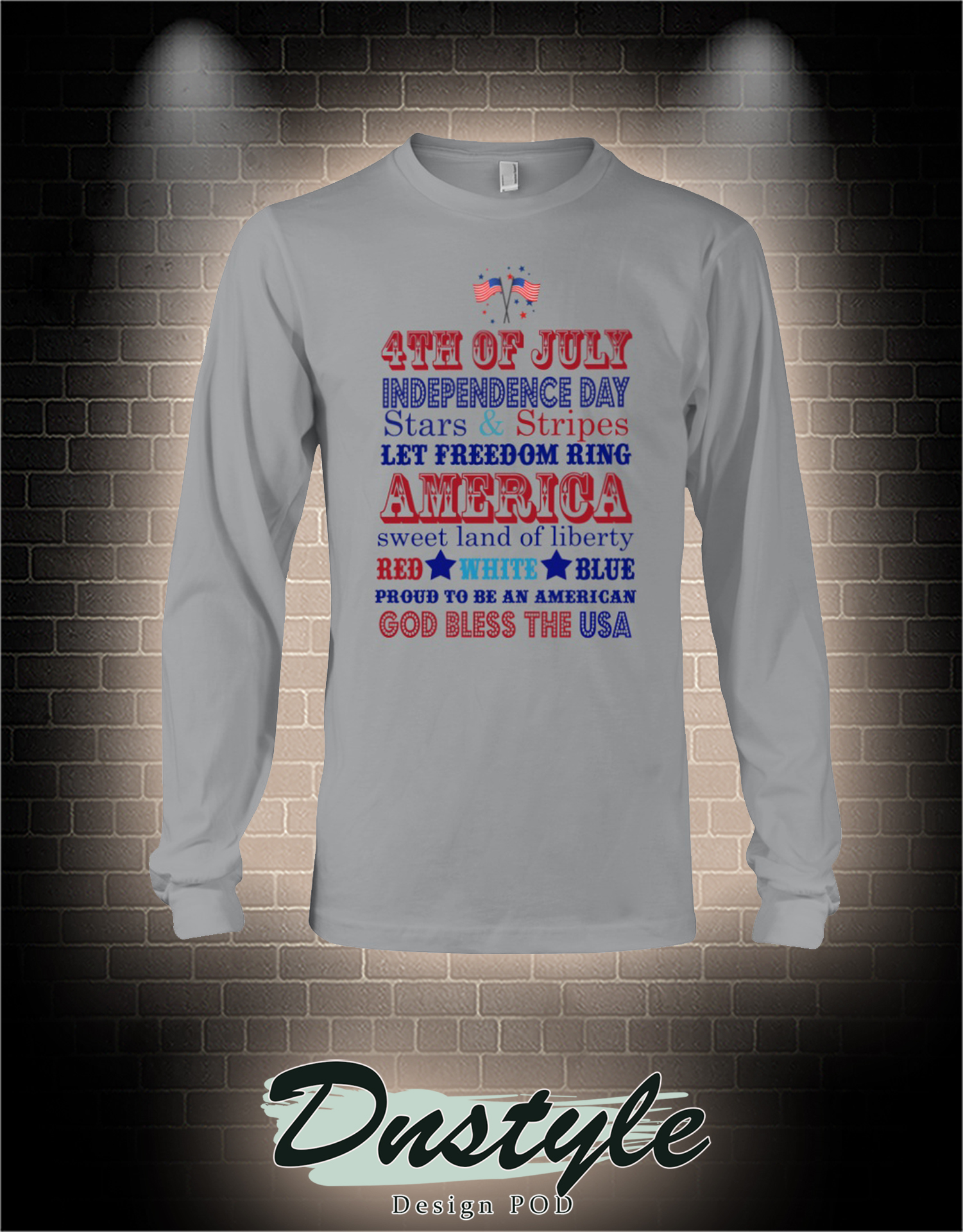 4th of july independence day stars and stripes let freedom ring america long sleeve