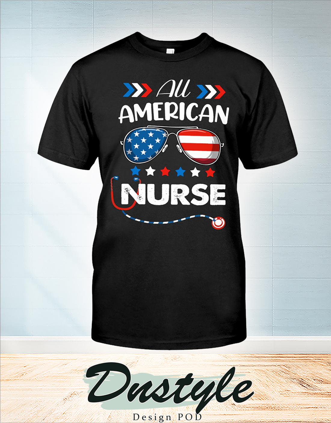 All american nurse independence day t-shirt