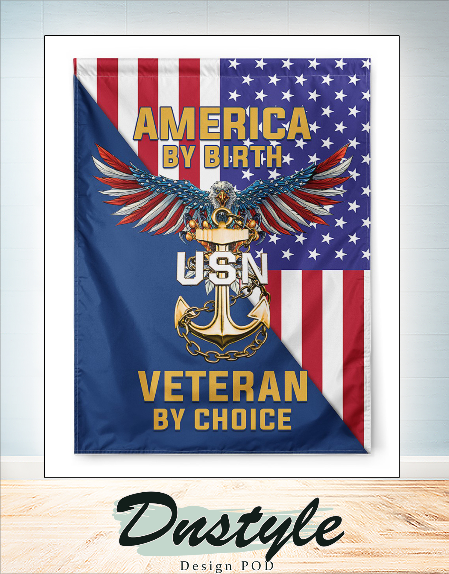 America by birth veteran by choice flag