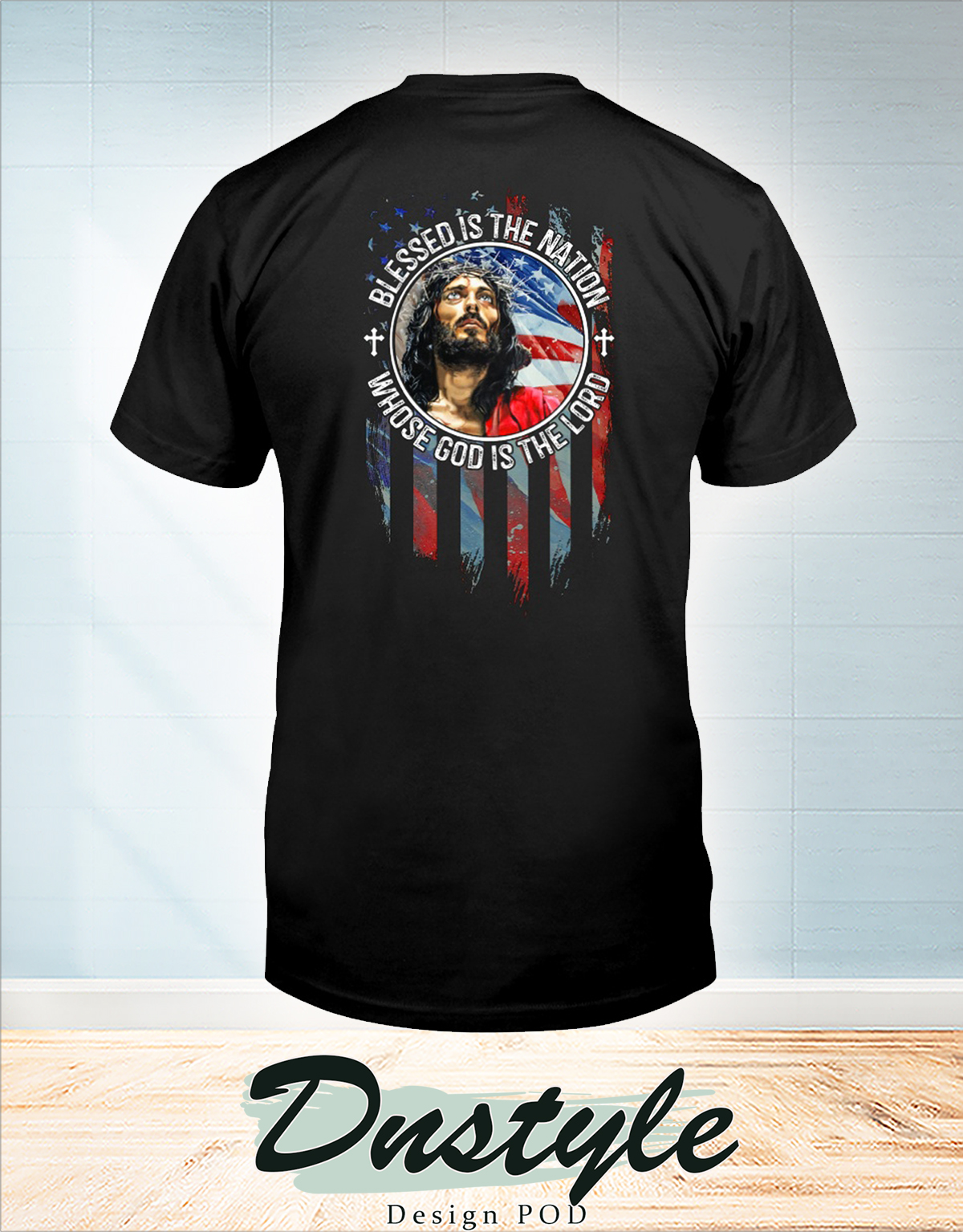 American flag Blessed is the nation whose god is the lord american flag independence day t-shirt