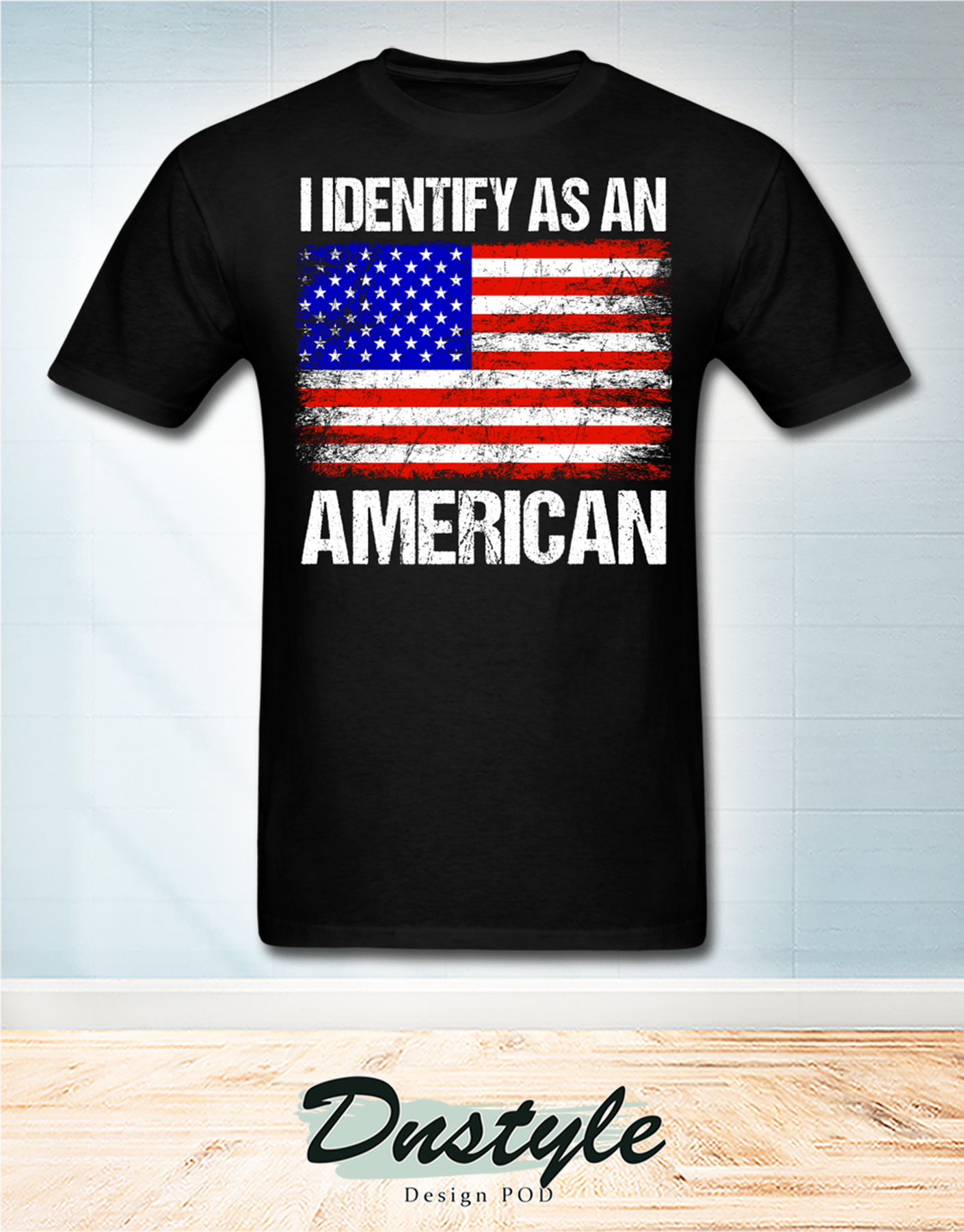 American flag I identify as an american t-shirt