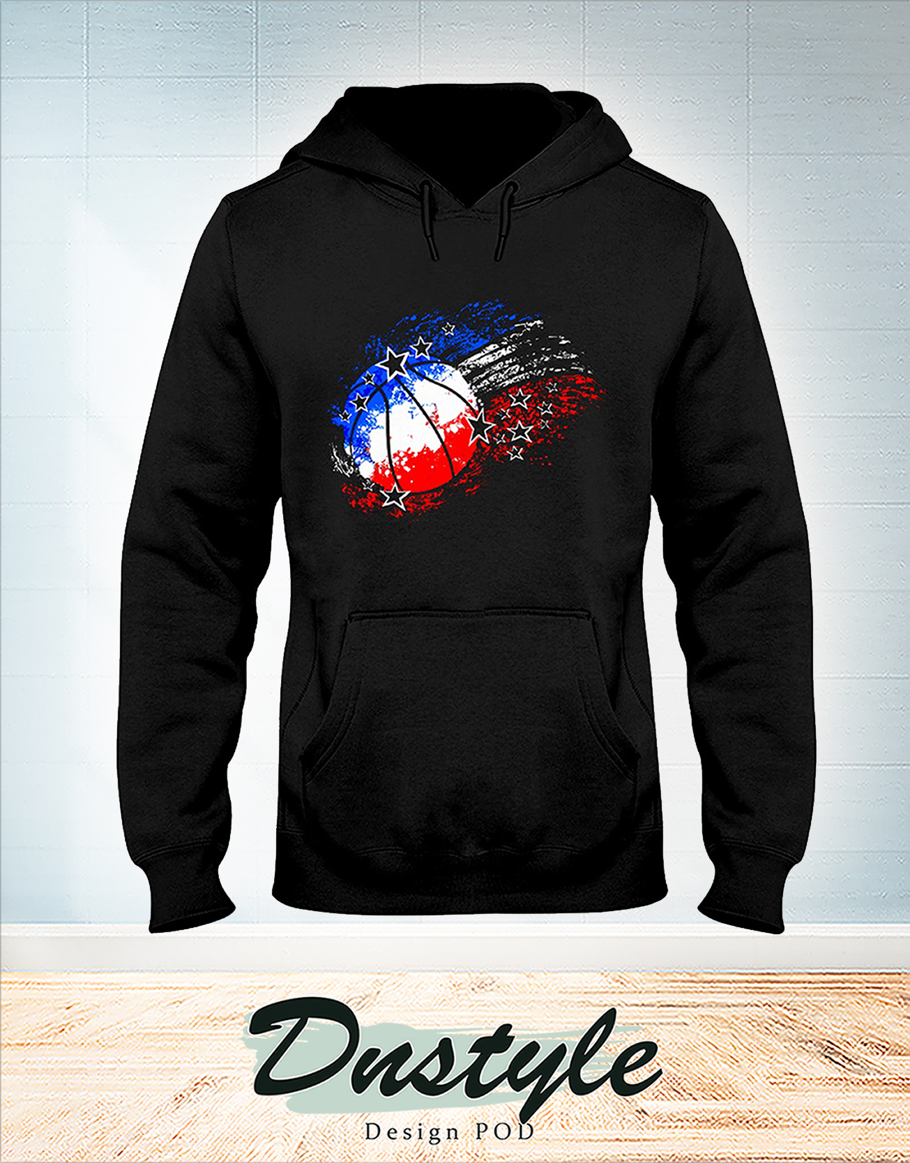 Basketball red white blue 4th july hoodie