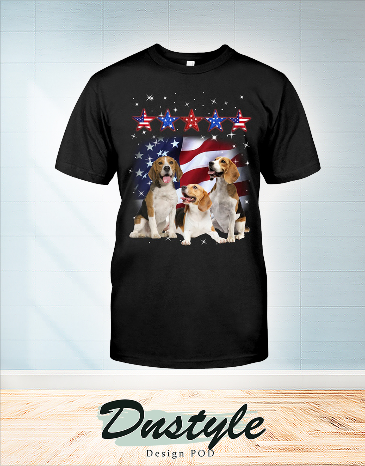 Beagle america five star fore 4th of July shirt