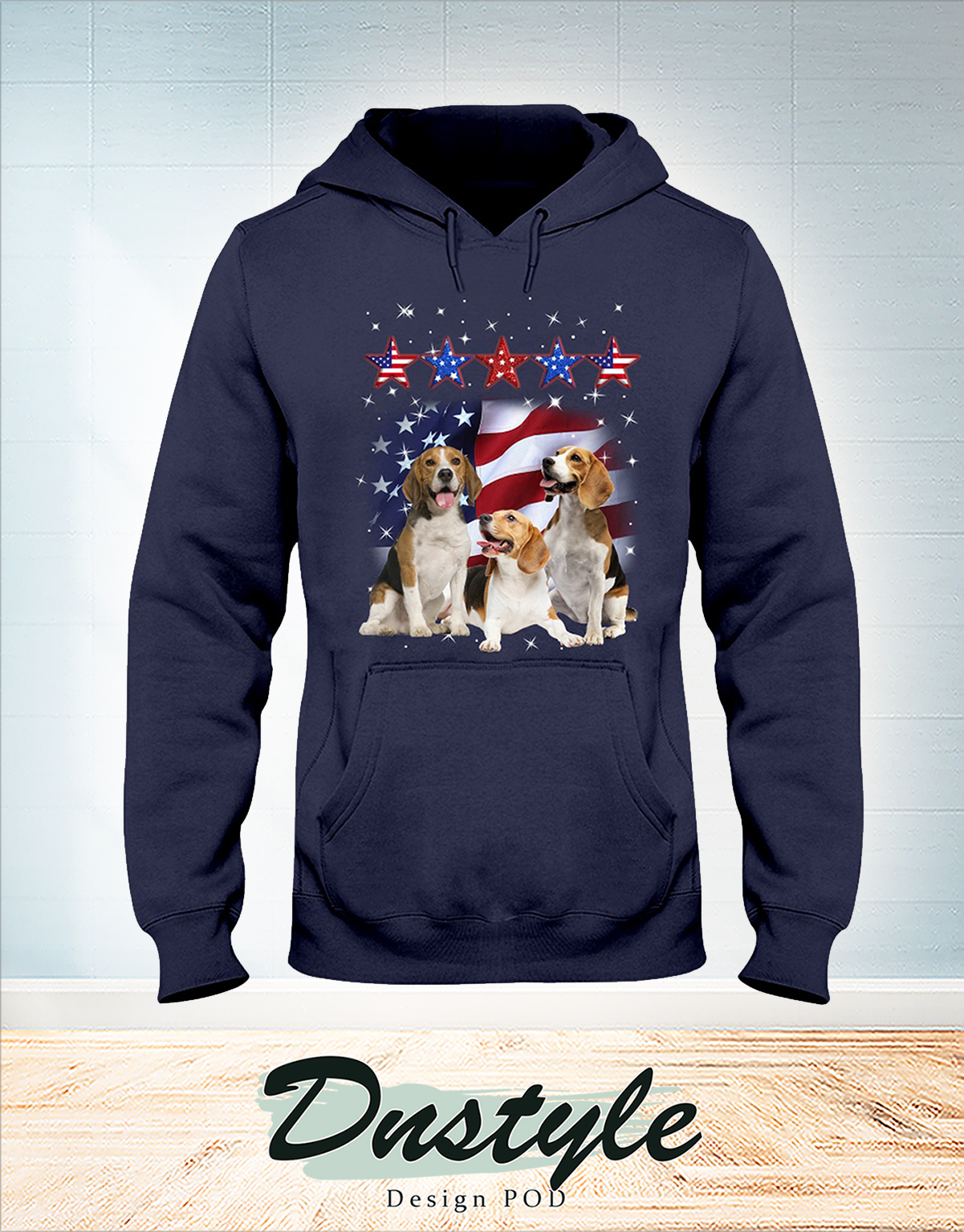 Beagle america flag five star force hoodie