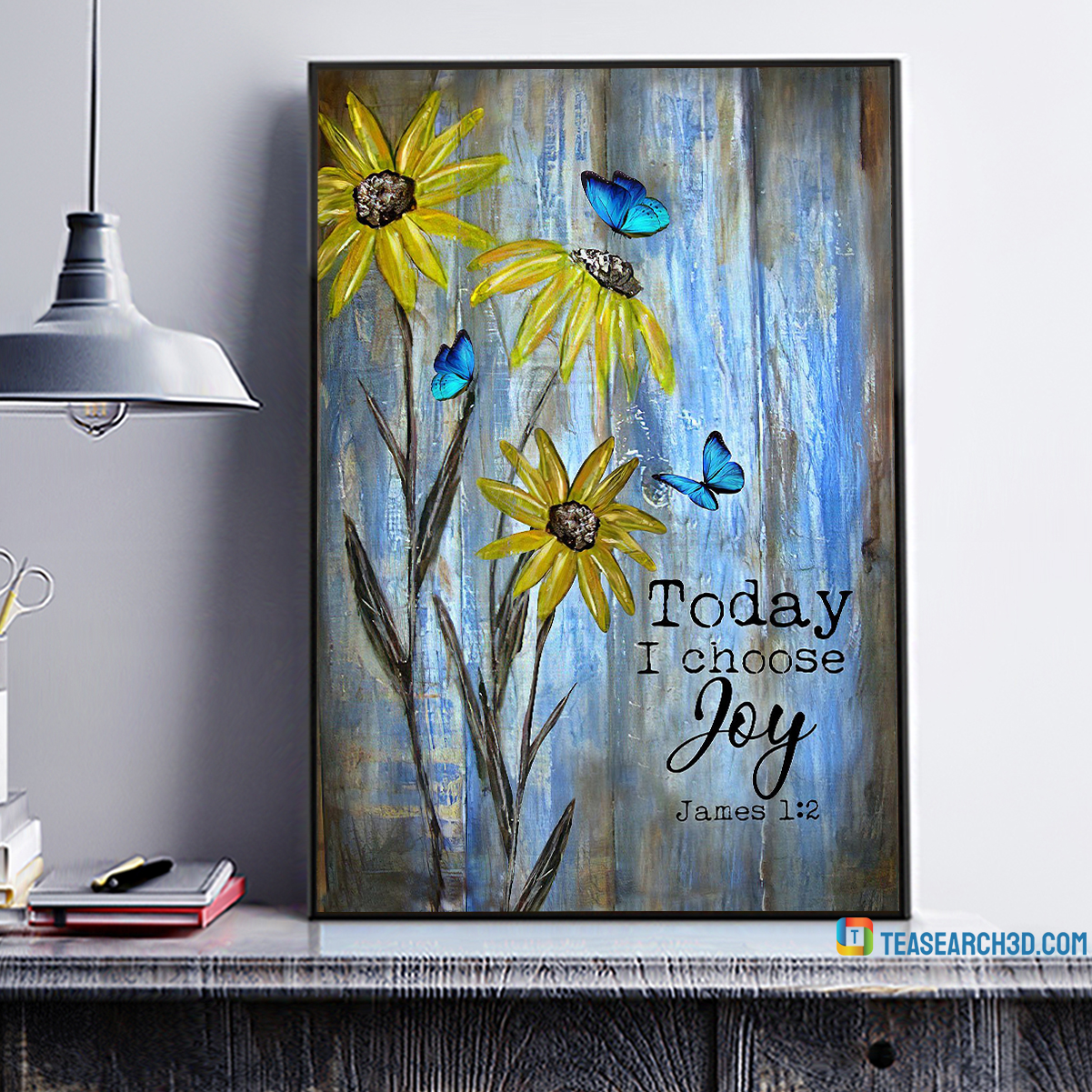 Butterfly and flower today I choose joy jesus canvas