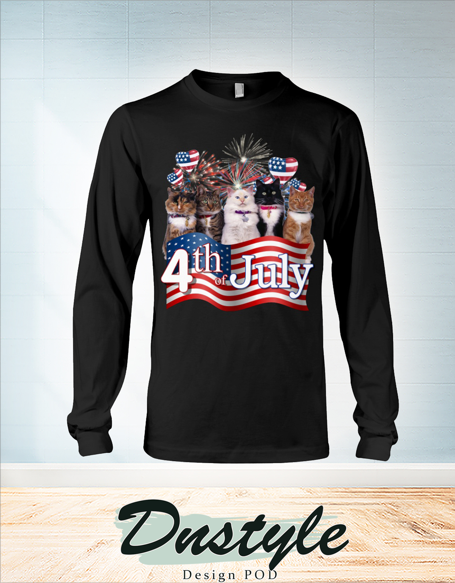 Cats we love america 4th of july long sleeve