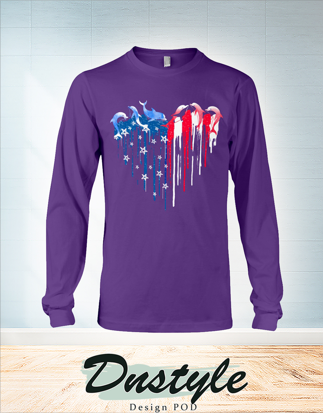 Dolphin freedom hear colors independence day long sleeve