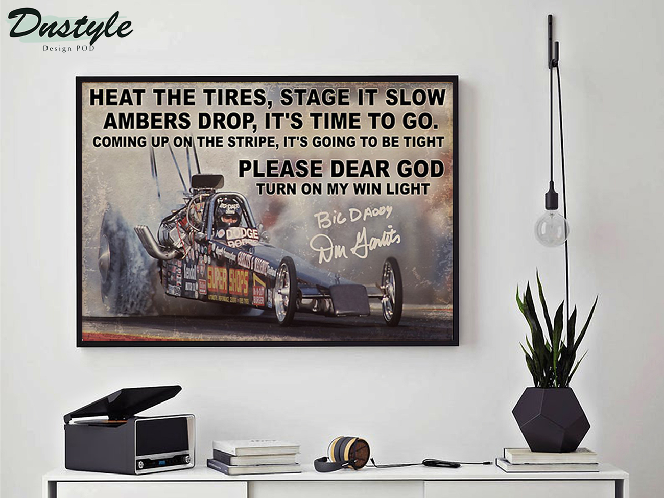 Drag Racing heat the tires stage it slow ambers drop poster A1