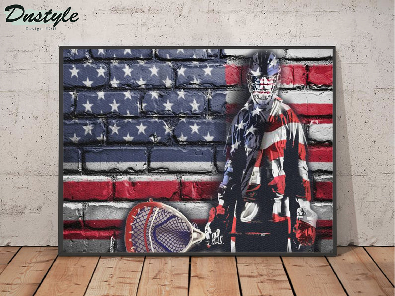 Hockey goalie american flag poster