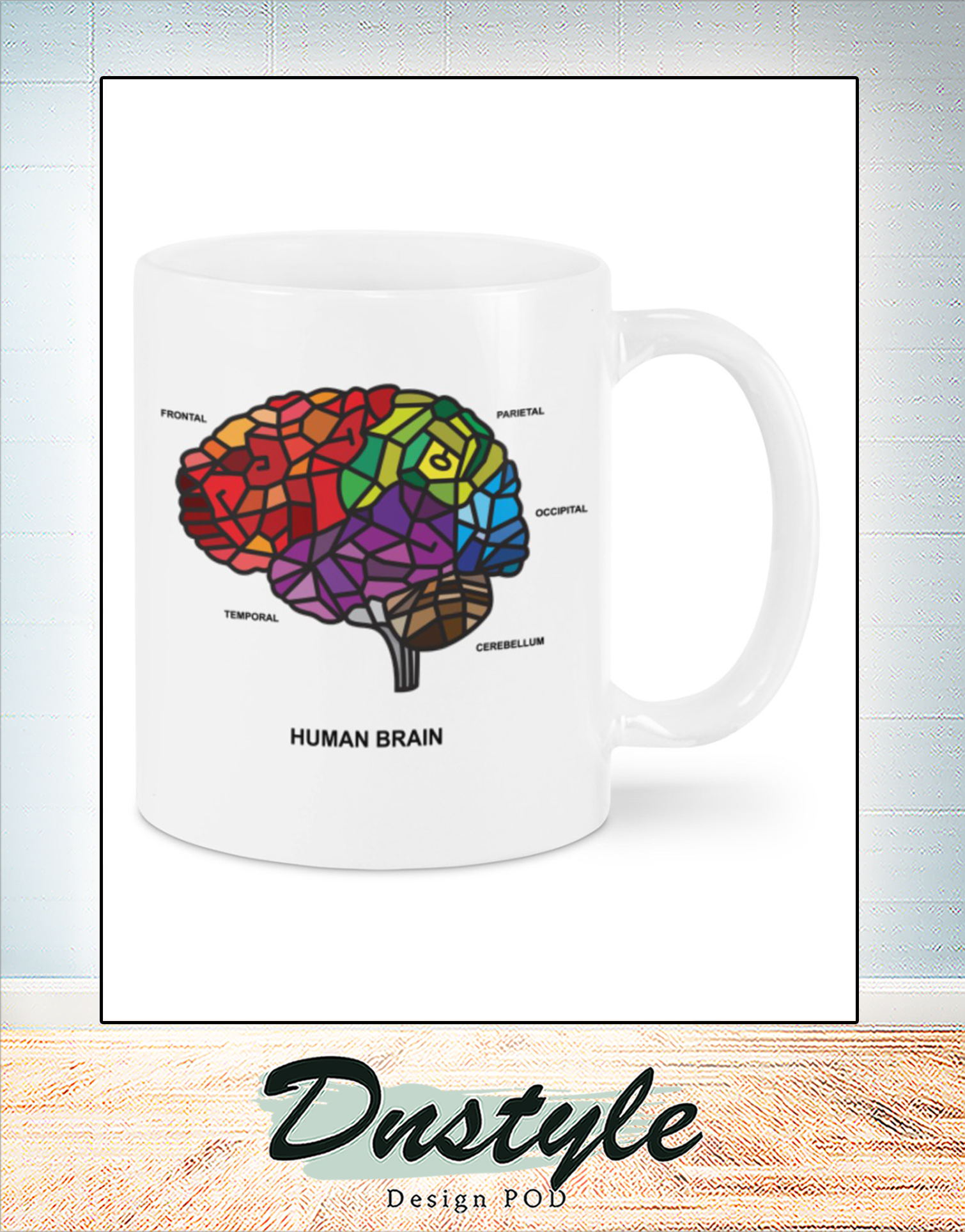 Human brain mosaic ana mug