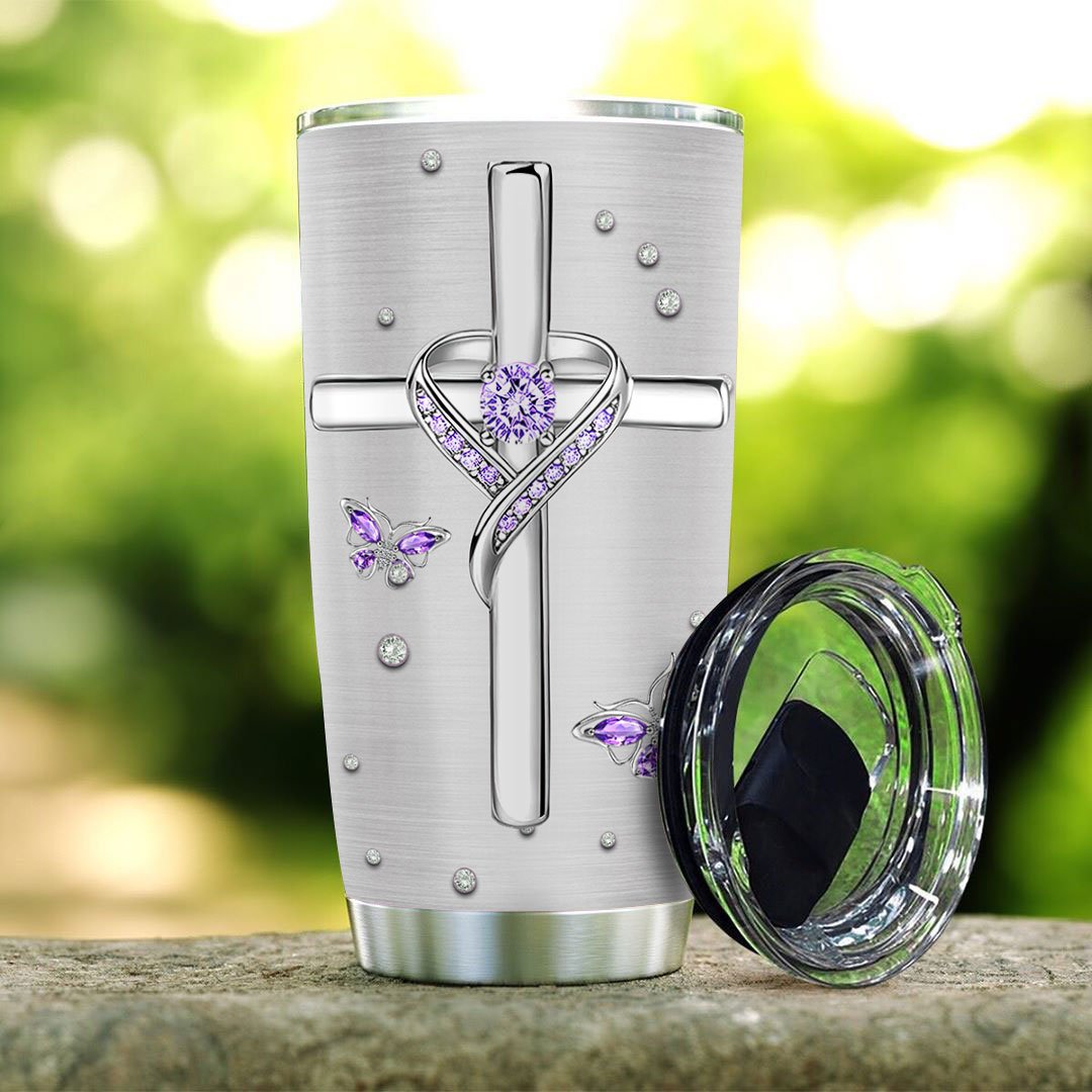 Jewelry butterfly faith surrounded by your glory tumbler 2