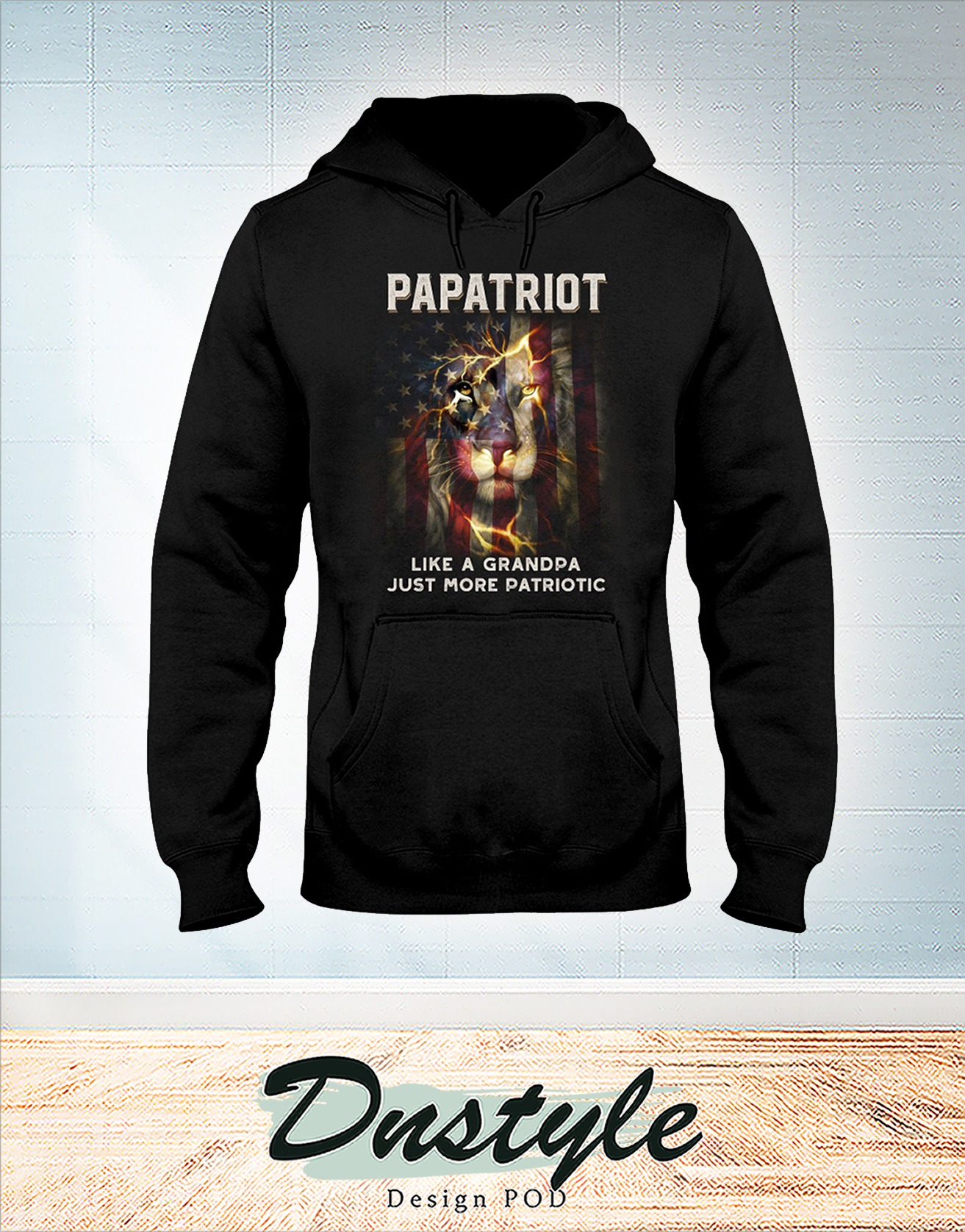 Lion american flag papatriot like a grandpa just more patriotic independence day hoodie