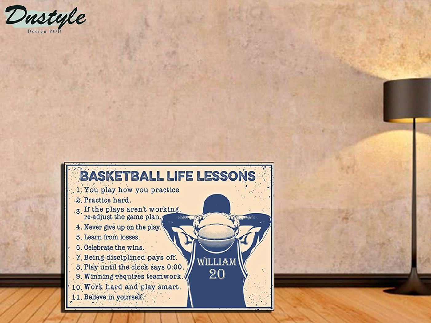Personalized custom name basketball life lessons poster A2