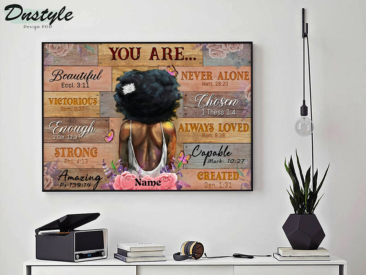 Personalized custom name black girl you are beautiful poster