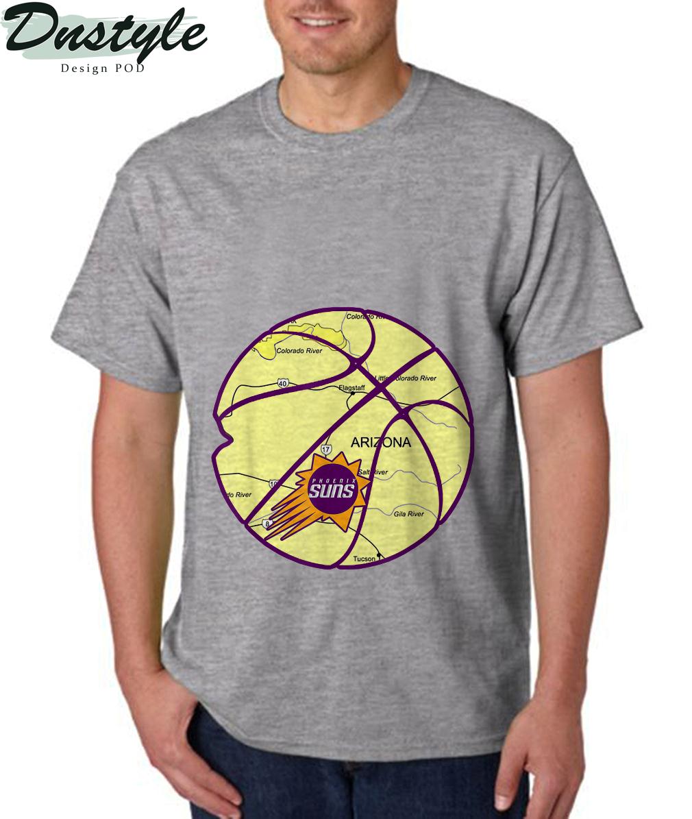 Phoenix City Arizona State Map Basketball Vintage Sun Color T-Shirt