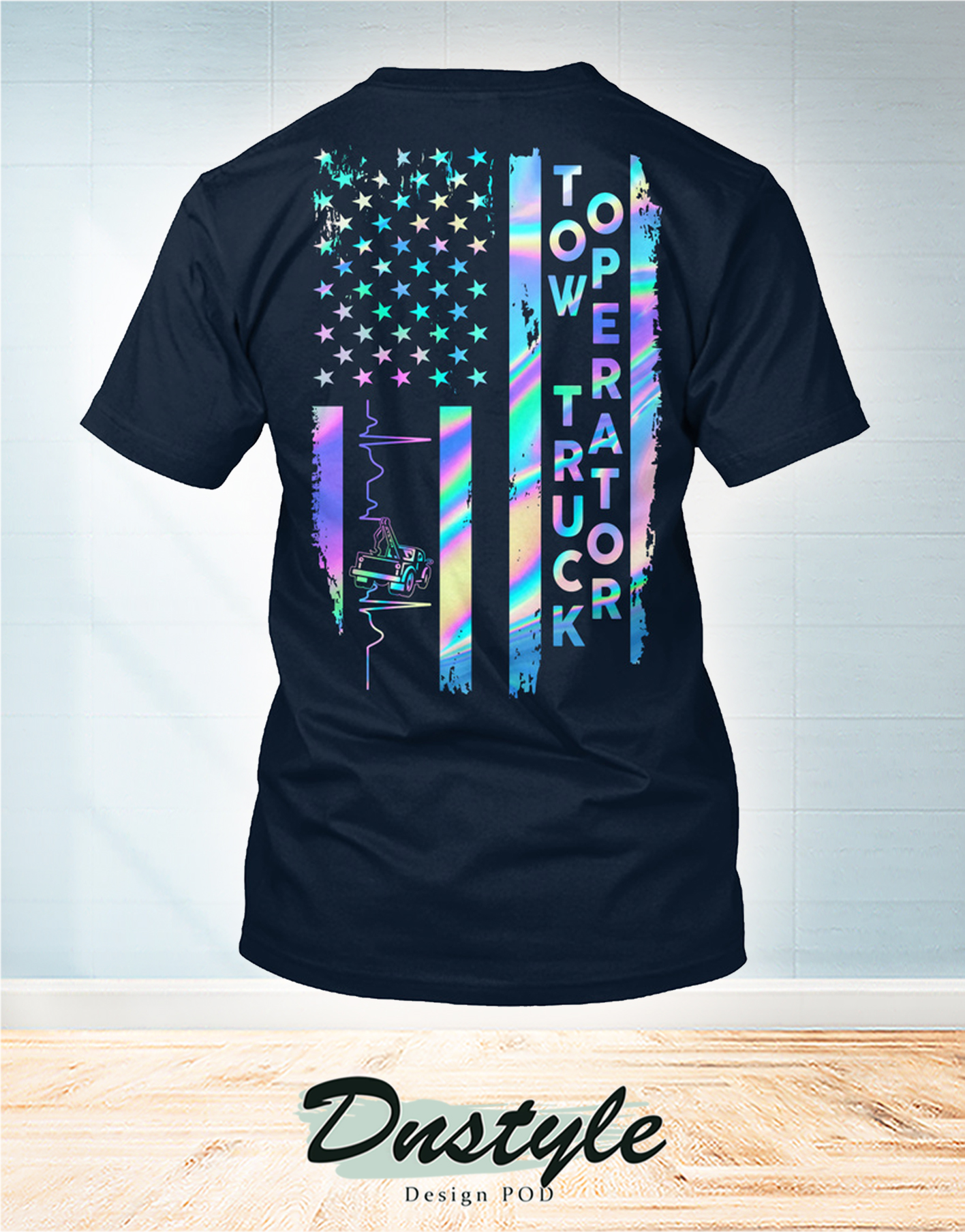 Proud tow truck operator american flag 4h of july v-neck