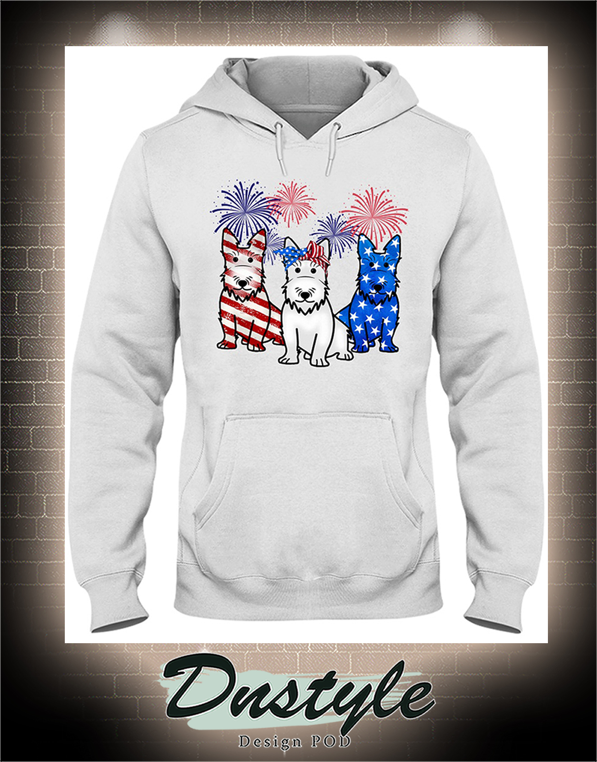 Scottish Terrier american flag colors hoodie