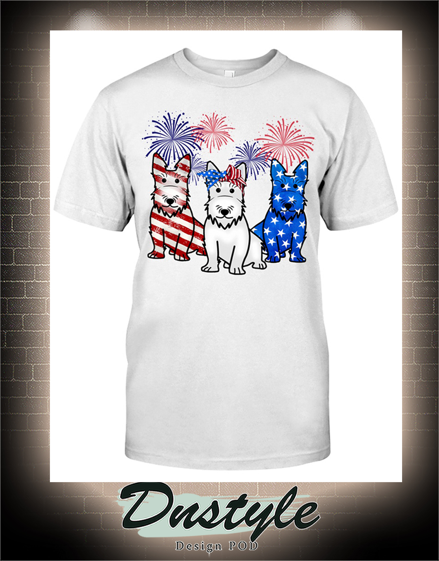 Scottish Terrier american flag colors t-shirt