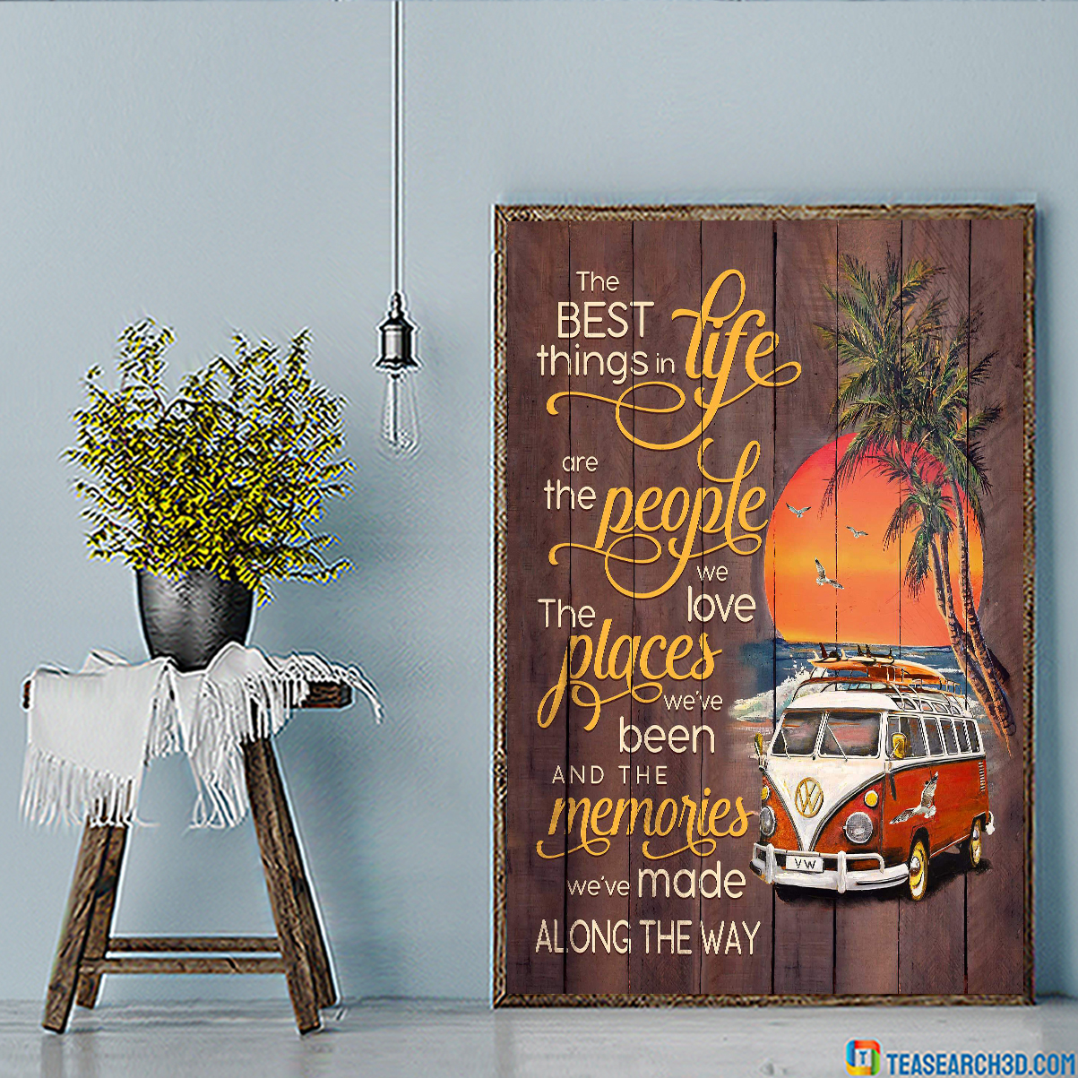 Volkswagen camper the best things in life beach canvas small
