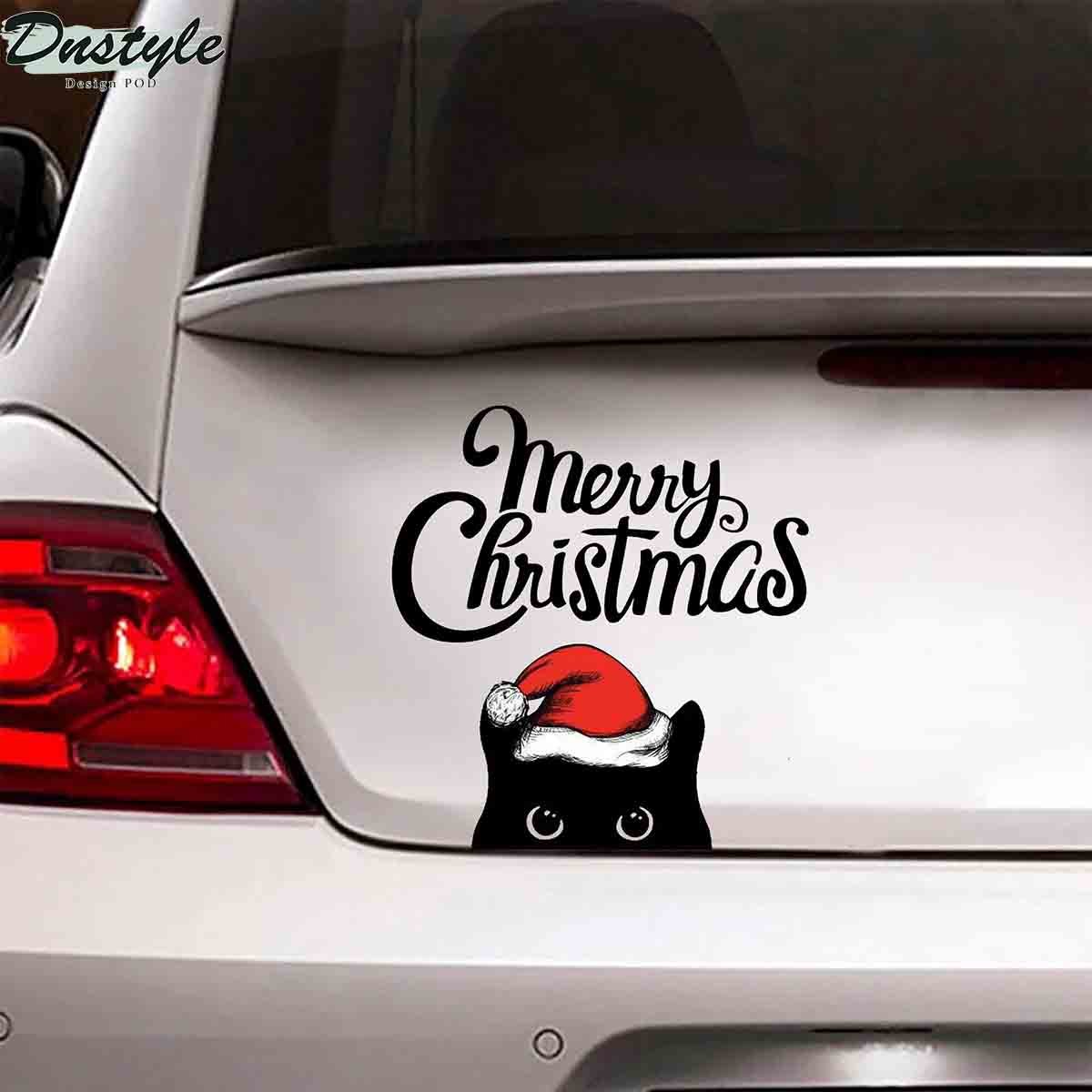 Black cats merry christmas car decal sticker 1