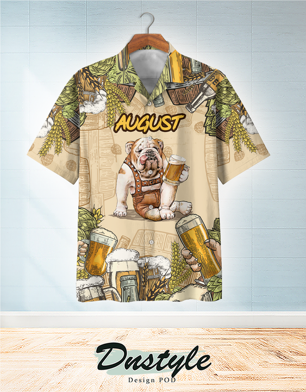 Bulldog beer august hawaiian shirt