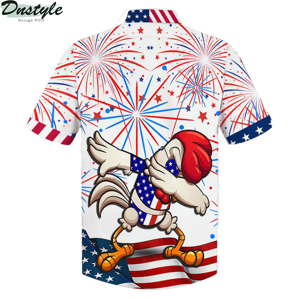 Chicken dabbing american flag firework shirt 2
