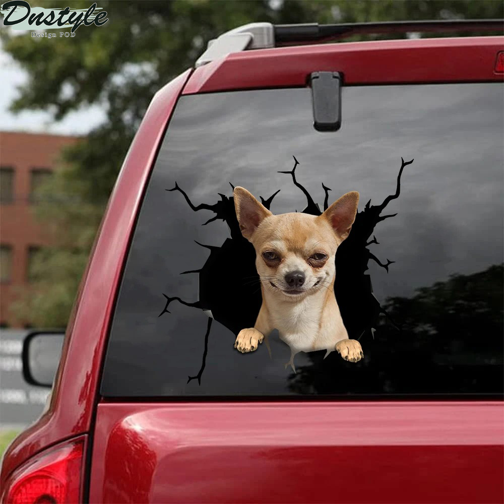 Chihuahua crack car decal sticker