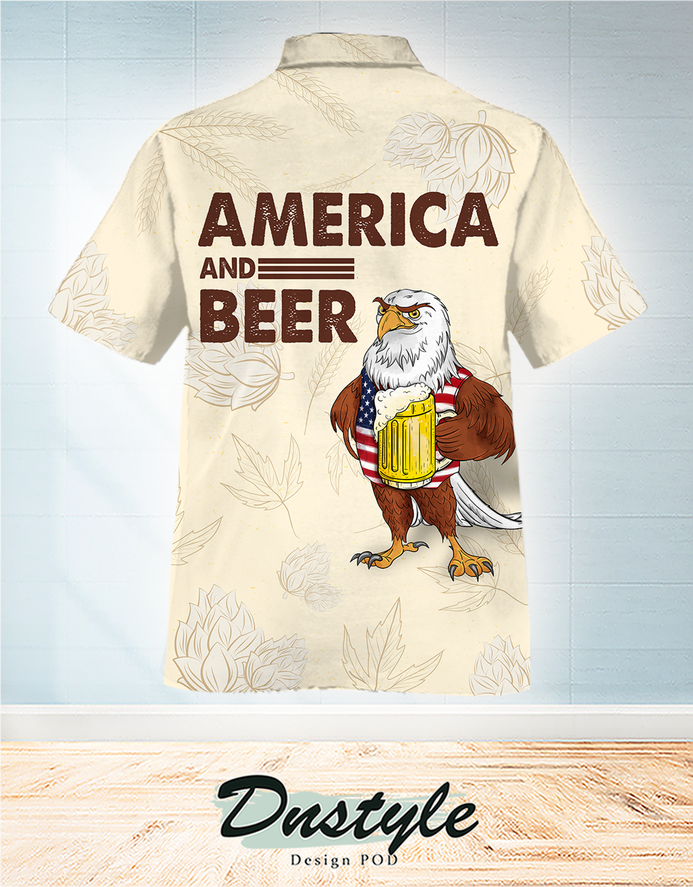 Eagle america and beer hawaiian shirt 1