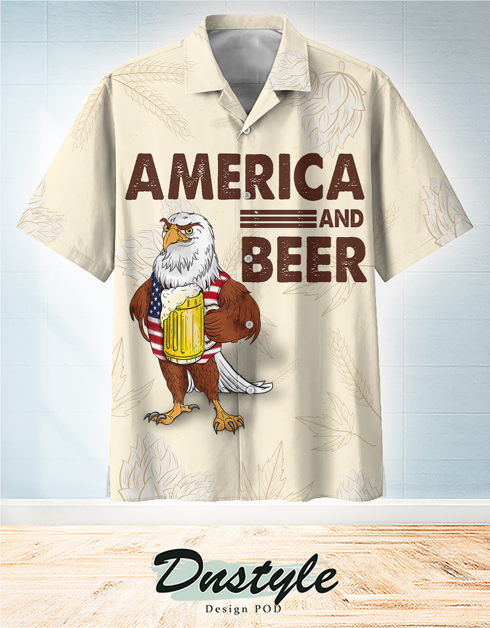 Eagle america and beer hawaiian shirt