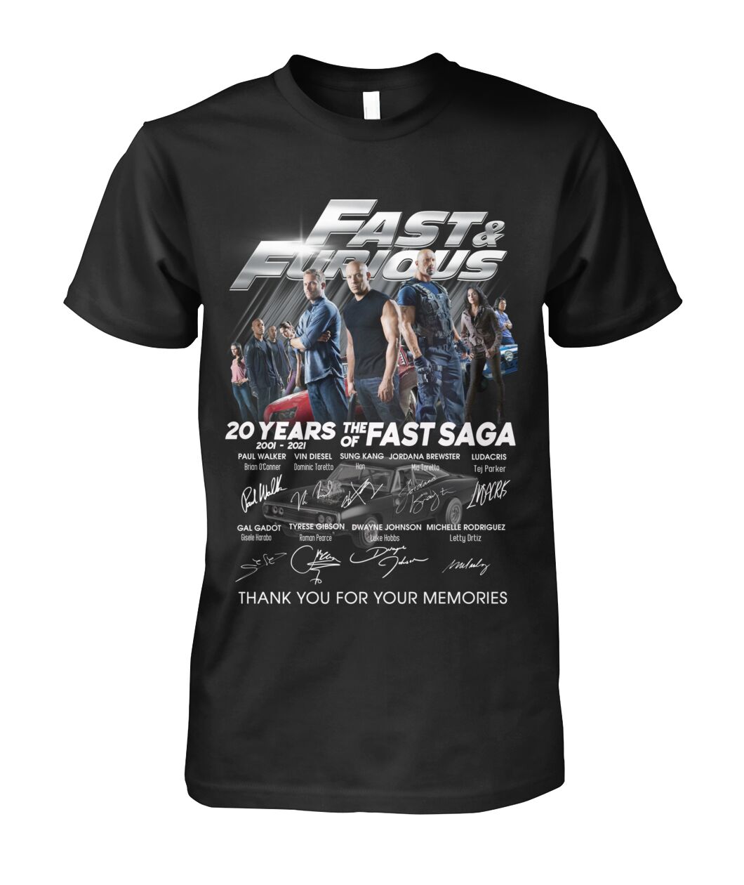 Fast and furious 20 years of the fast saga signature shirt