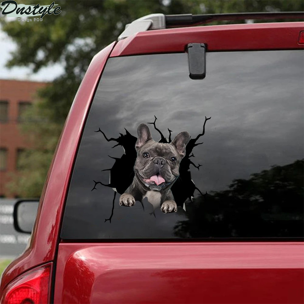 Funny french bulldog sticker car decal