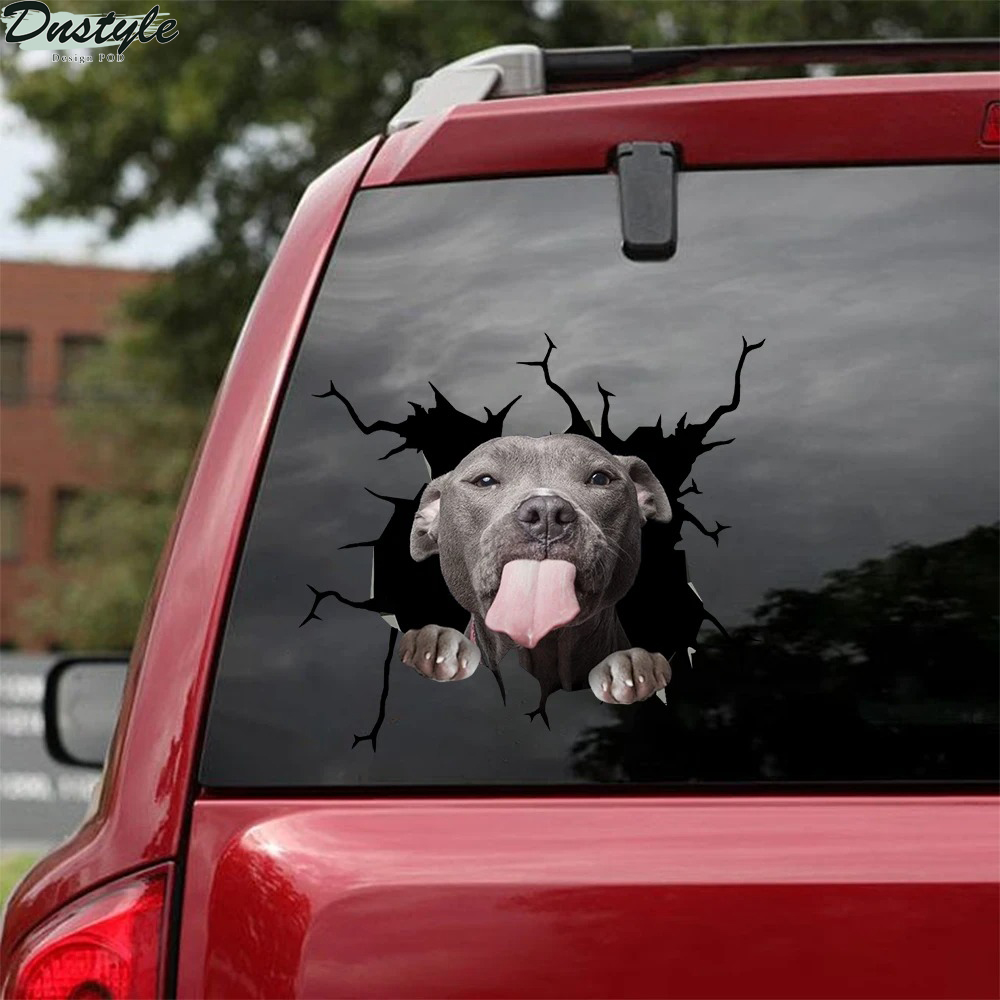 Funny pitbull cute dogs sticker car decal