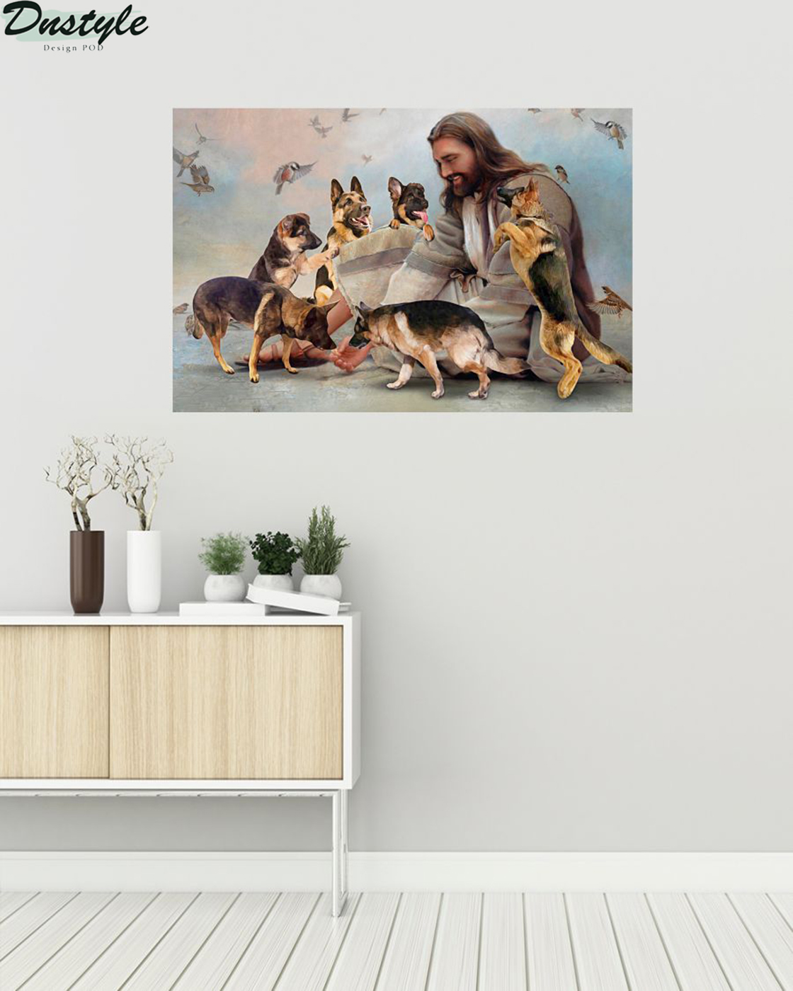 God surrounded by Malinois angels poster