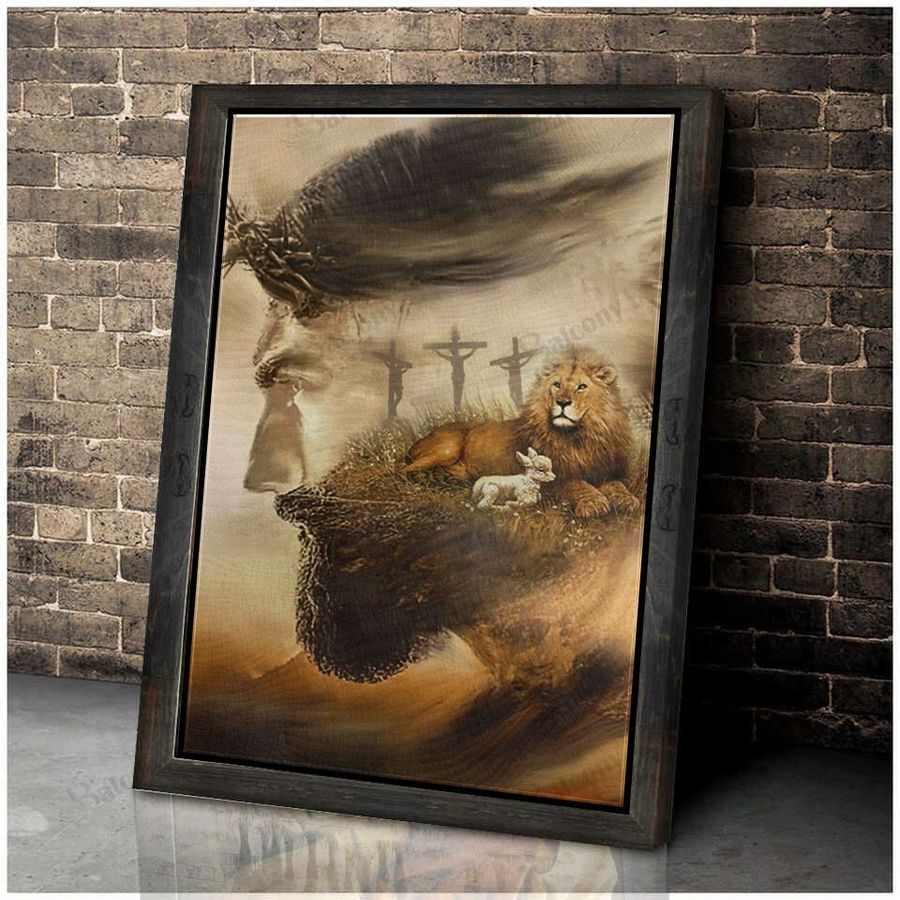 Jesus and lion canvas and poster 2