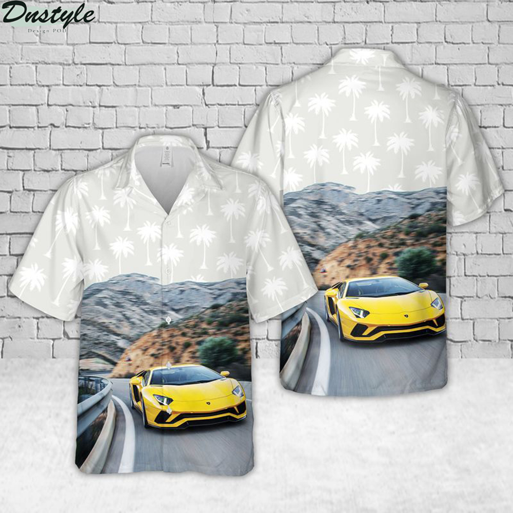 Lamborghini aventador gold hawaiian shirt 1