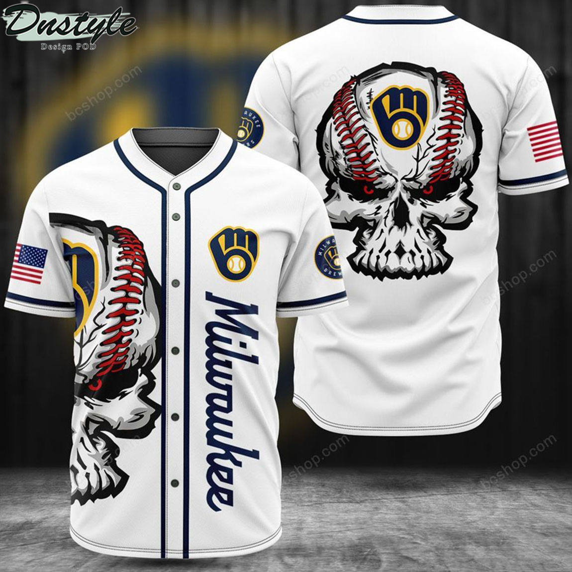 Milwaukee skull baseball jersey 1