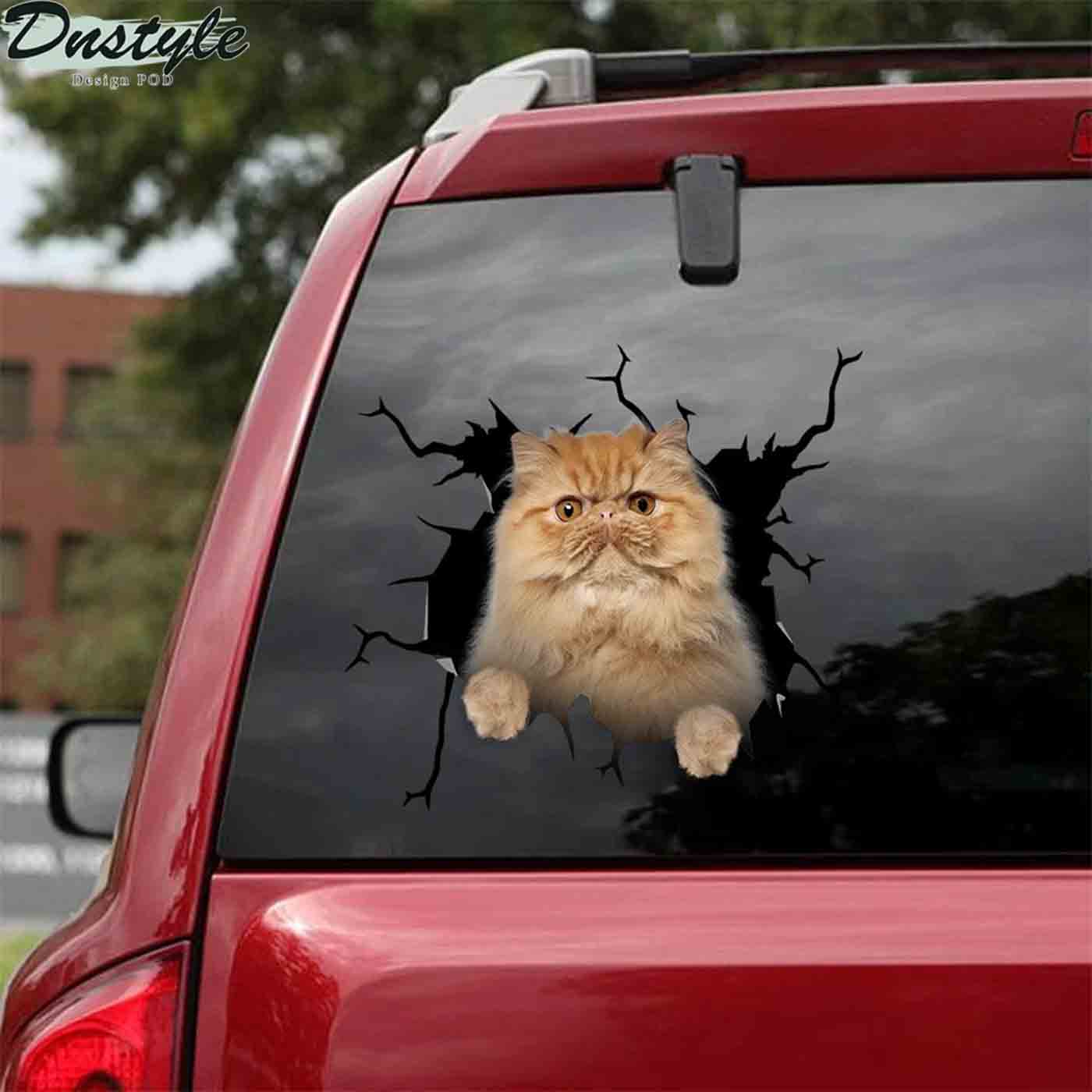 Persian cat crack car decal sticker 2