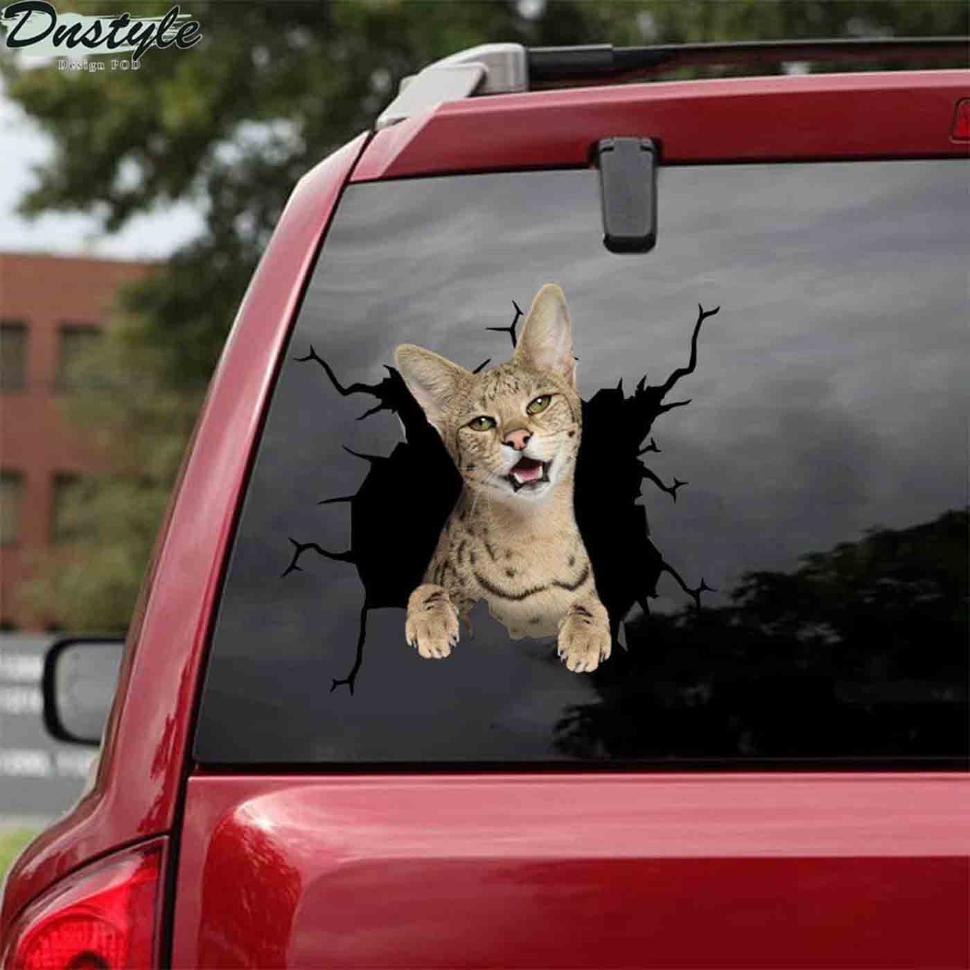 Savannah crack car sticker cats lover 2