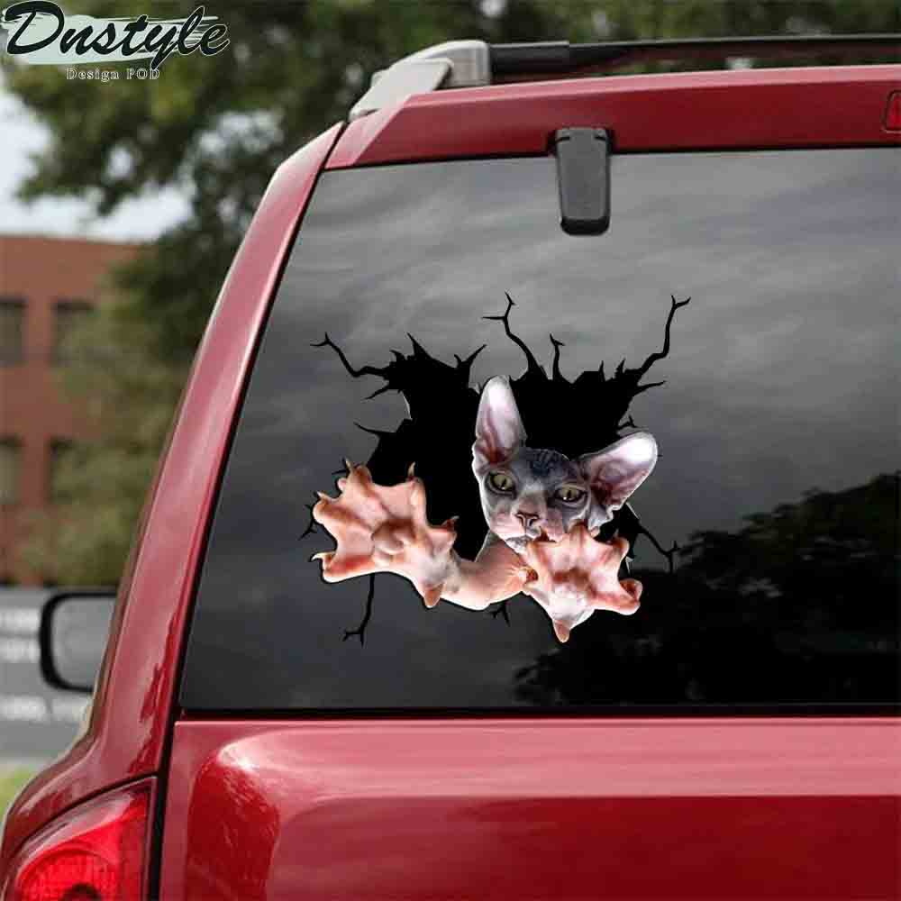 The sphynx crack car sticker cats lover