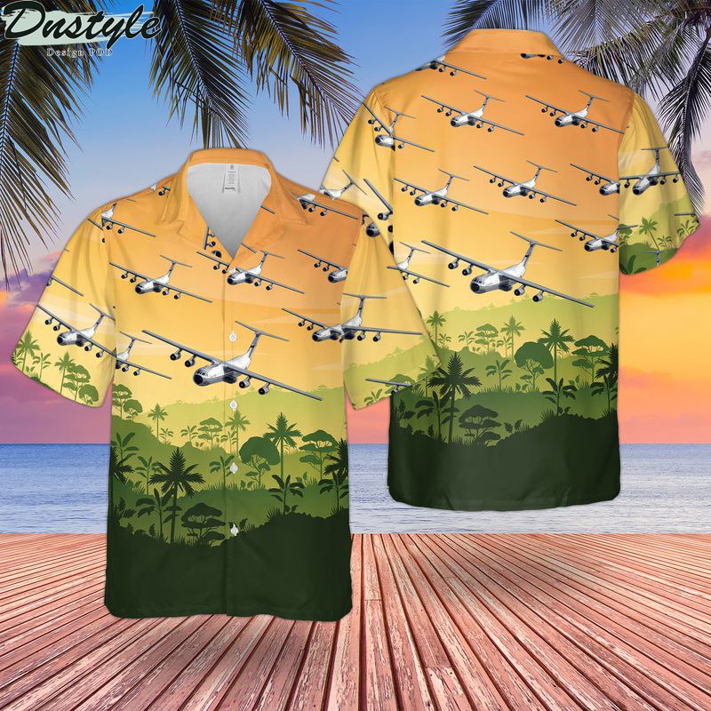 US air force hanoi taxi (lockheed c-141 starlifter) sunset hawaiian shirt