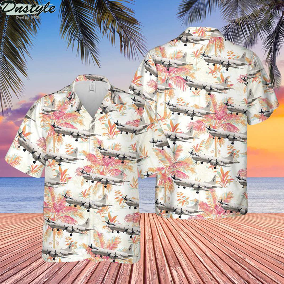 US navy lockheed p-3c orion hawaiian shirt 2