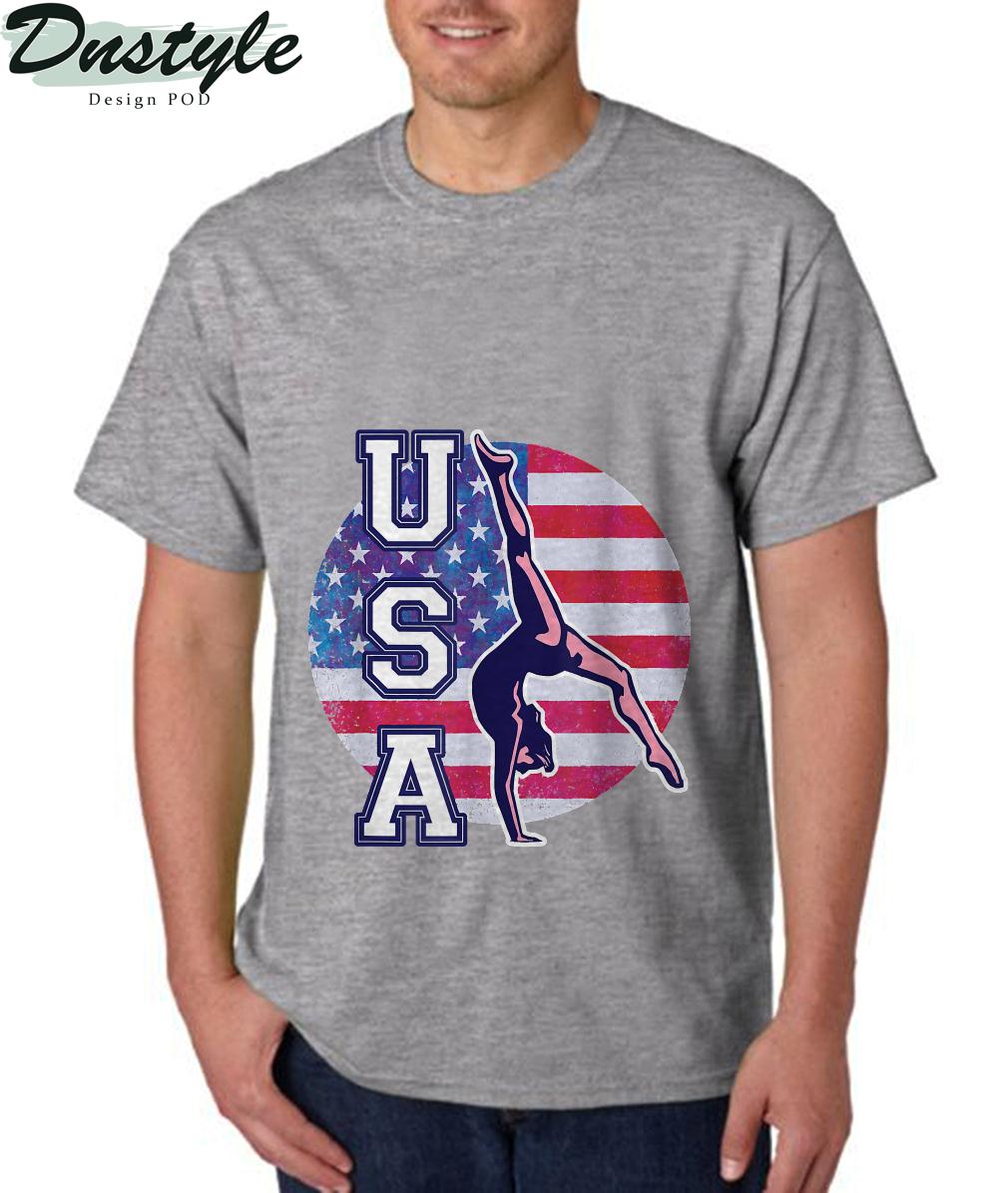 USA Gymnast Womens Gymnastics Team Athlete American Flag T-Shirt 3