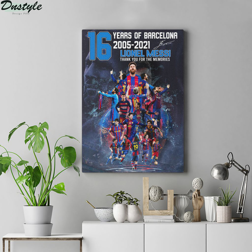 16 years of barcelona Lionel Messi poster