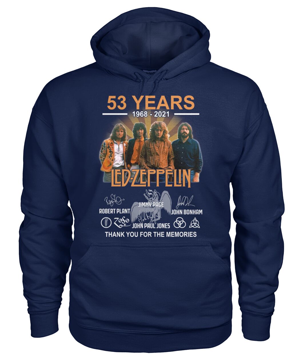 53 years Led Zeppelin signature thank you for the memories hoodie