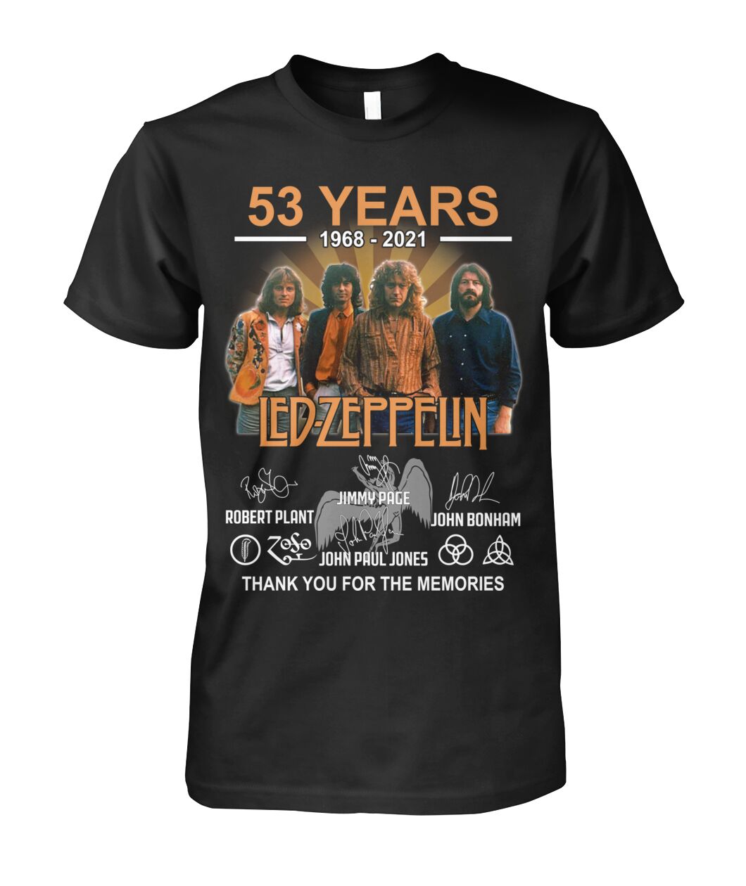 53 years Led Zeppelin signature thank you for the memories shirt