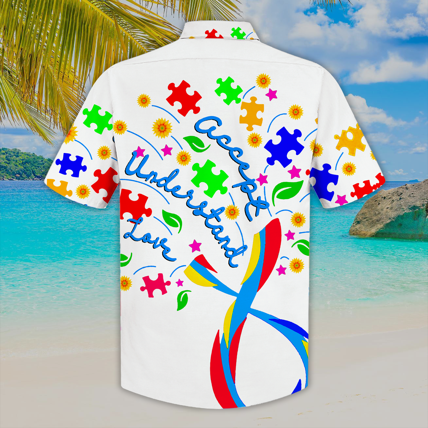 Autism Accept Understand Love Hawaiian Shirt 1