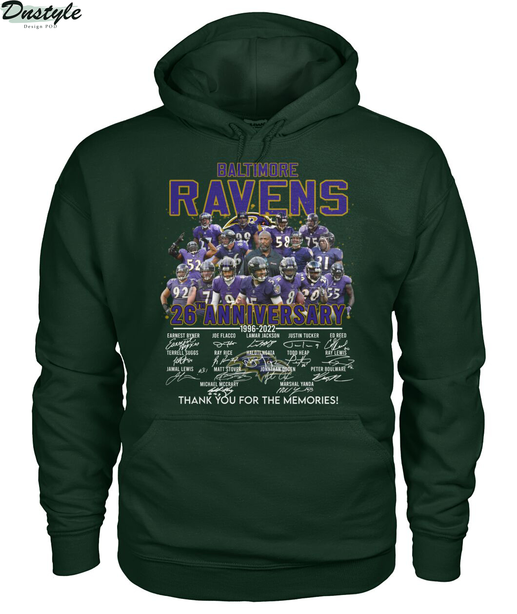 Baltimore ravens 26th anniversary thank you for the memories hoodie