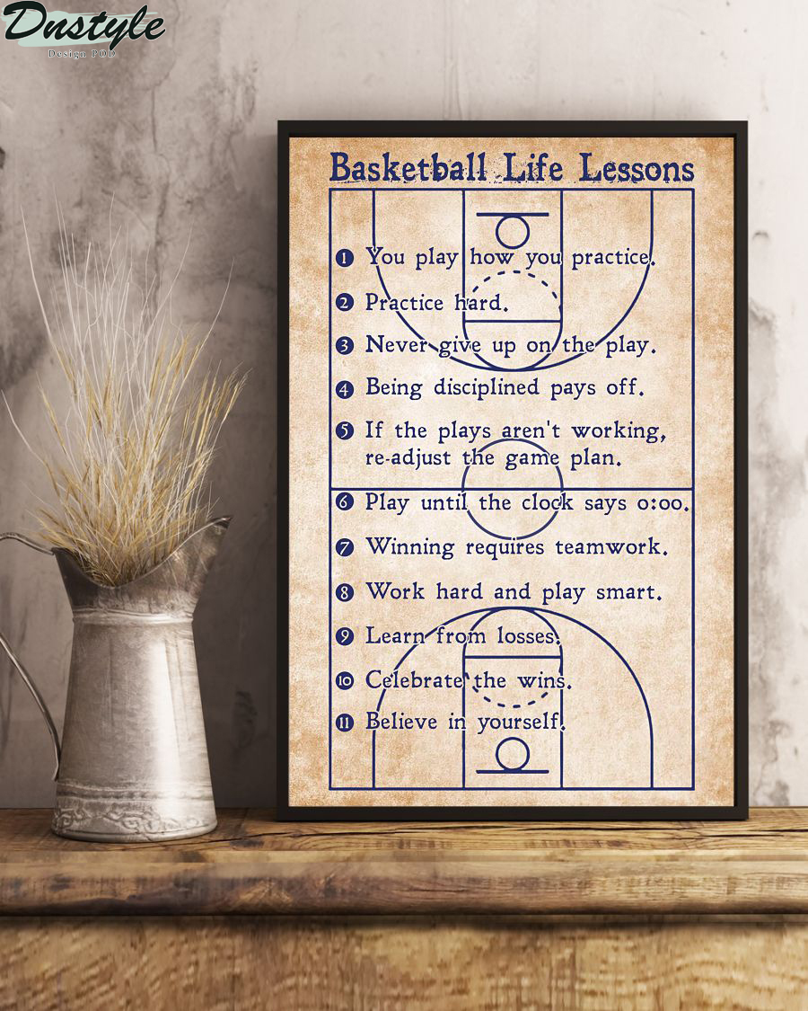 Basketball life lessons vertical poster 2